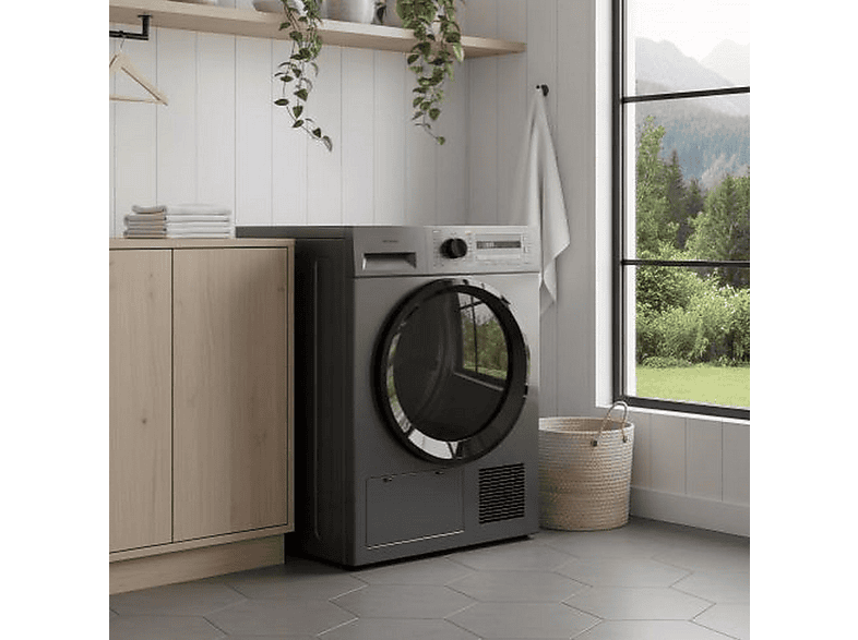 Secadora Bomba de Calor - Infiniton SD-A85IB, 8 kg, 14 programas, Dark Inox