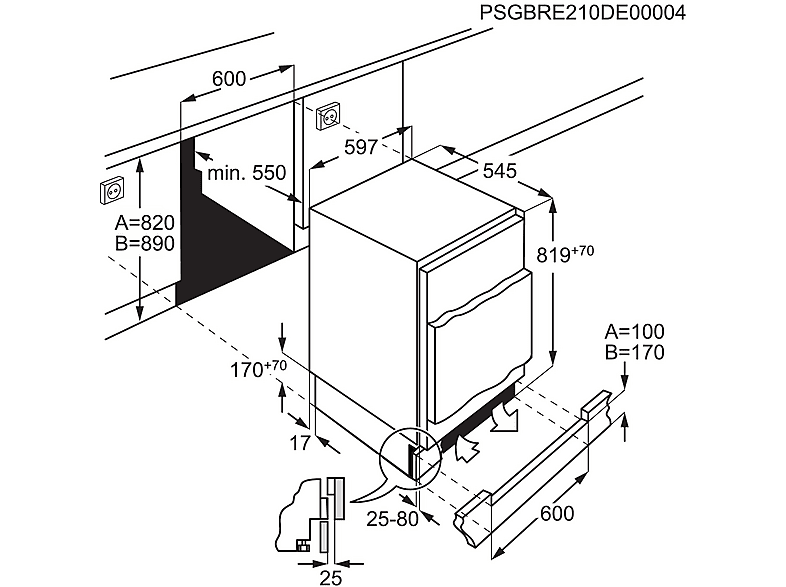 Congelador vertical - AEG OAB6I82EF, 81,9 cm, Blanco