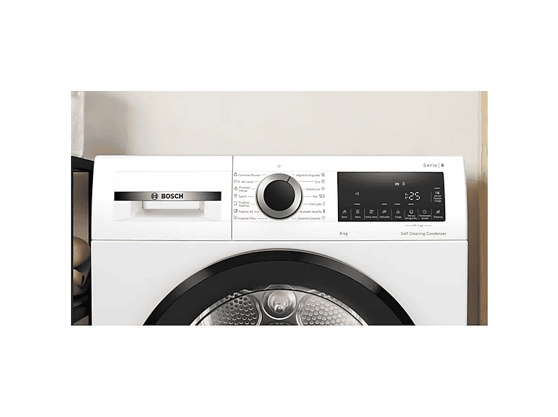 Secadora bomba de calor - Bosch WQG235D1ES, Eléctrico, 8 kg, 15 programas, Blanco
