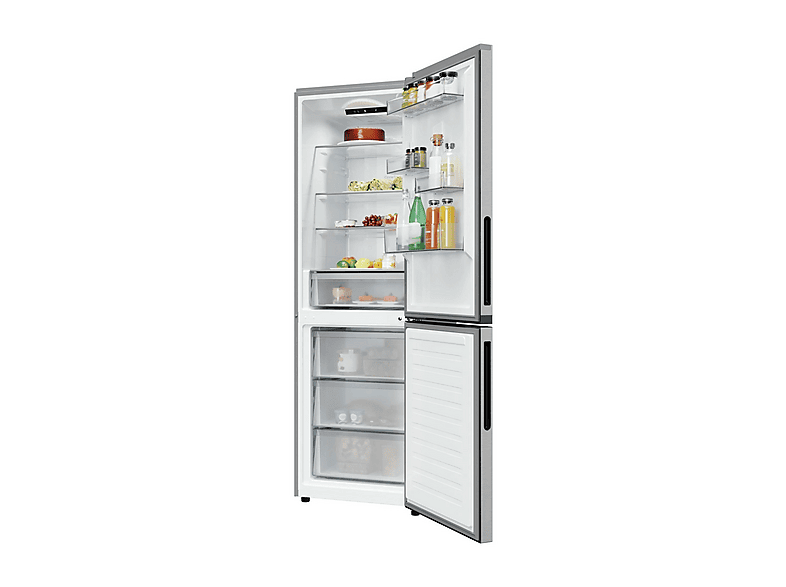 Frigorífico combi integrable - Candy CNCQ2T618CX, No Frost, Dinámico (con ventilador), Altura 185 cm, Capacidad 355 l, Acero inoxidable
