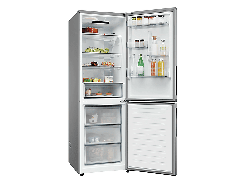 Frigorífico combi integrable - Candy CNCQ2T618CX, No Frost, Dinámico (con ventilador), Altura 185 cm, Capacidad 355 l, Acero inoxidable