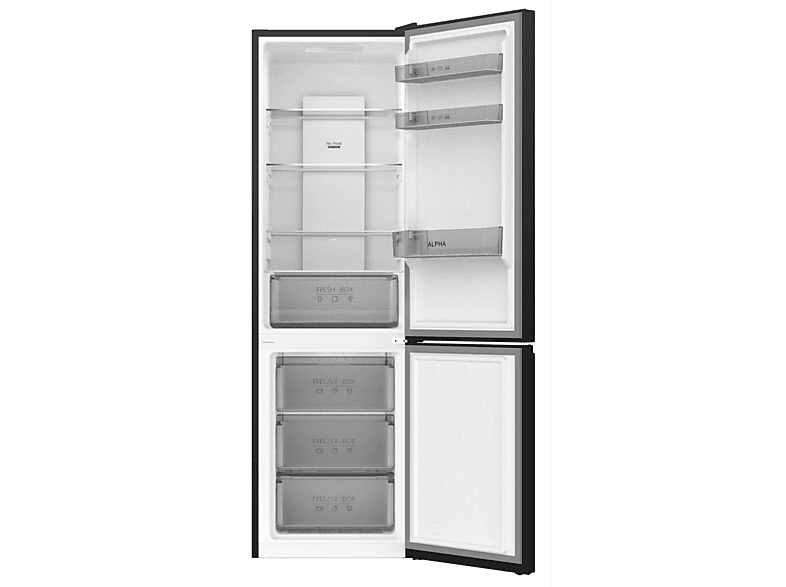 Frigorífico combi - Alpha Pegasus Elite-185, No Frost con Multi Airflow, AAT Fresh Technology, Altura 185 cm, Negro