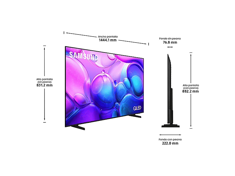 TV QLED 65" - Samsung TQ65Q6FAAUXXC, QLED 4K, Q4 Lite Processor, Smart TV, Negro