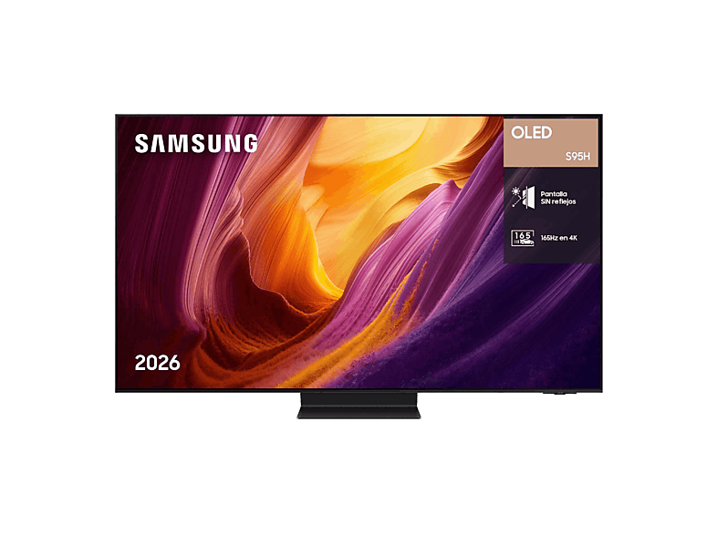 TV OLED 55" - Samsung TQ55S95HFTXXC, OLED 4K, NQ4 AI Gen3 Processor, Smart TV, Tecnología Sin Reflejos, Full AI, Negro
