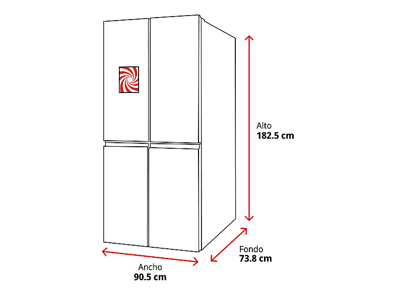Frigorífico americano - Haier Horizon HCR59F18DNMM, No Frost, 183 cm, 706 l, Magic Zone, ABT Pro, Inox