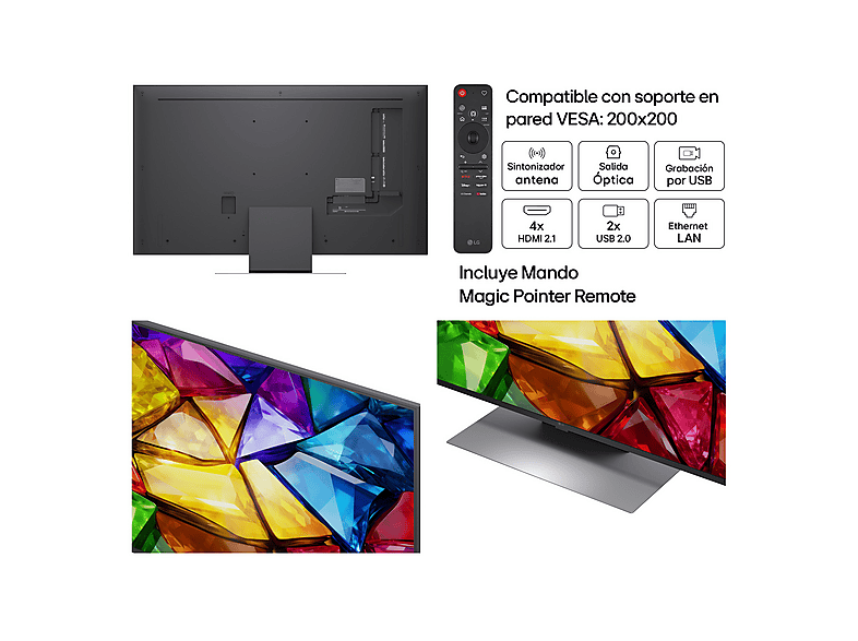 TV RGB Mini LED 50" - LG 50MRGB87B6B, UHD 4K, Procesador Inteligente α8 AI Processor 4K Gen3, Smart TV, DVB-T2 (H.265), Negro