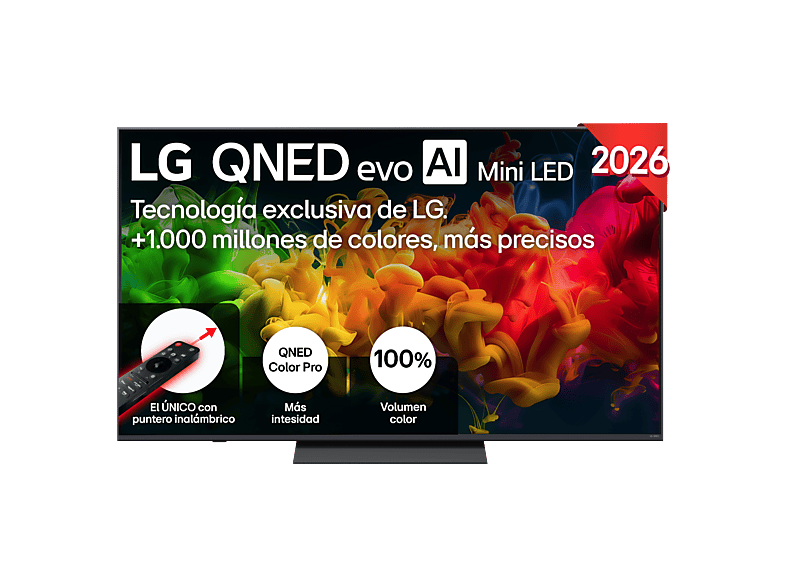 TV QNED Mini LED 65" - LG 65QNED81B6A, UHD 4K, Procesador Inteligente α7 AI Processor 4K Gen9, Smart TV, DVB-T2 (H.265), Negro