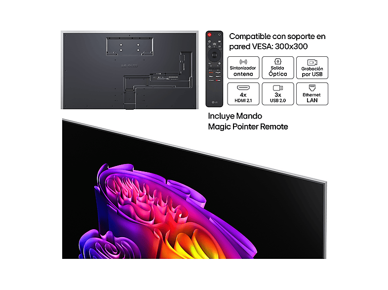 TV OLED 65" - LG OLED65G64LW, OLED 4K, Procesador Inteligente α11 AI Processor 4K Gen3, Smart TV, DVB-T2 (H.265), Gallery Design, Negro