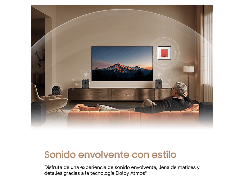 Altavoz inalámbrico - Samsung HW-LS70H Music Studio 7, 150 W, Dolby Atmos, Q-Symphony, Sonido Adaptativo, Negro Titanio