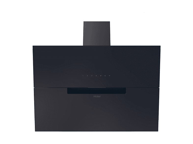 Campana decorativa - Haier HADG9CBS4BWIFI, 5 velocidades, 624 m³/h, 900 mm, Negro