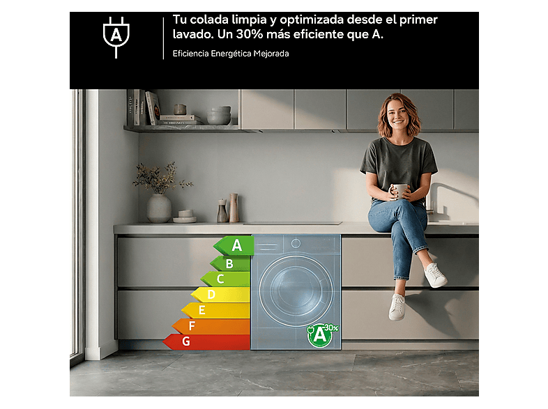Lavadora secadora - Samsung WD90HG5U34BEEC, 9 kg de lavado, 6 kg de secado, 16 programas, Clase A, Wifi, Blanco