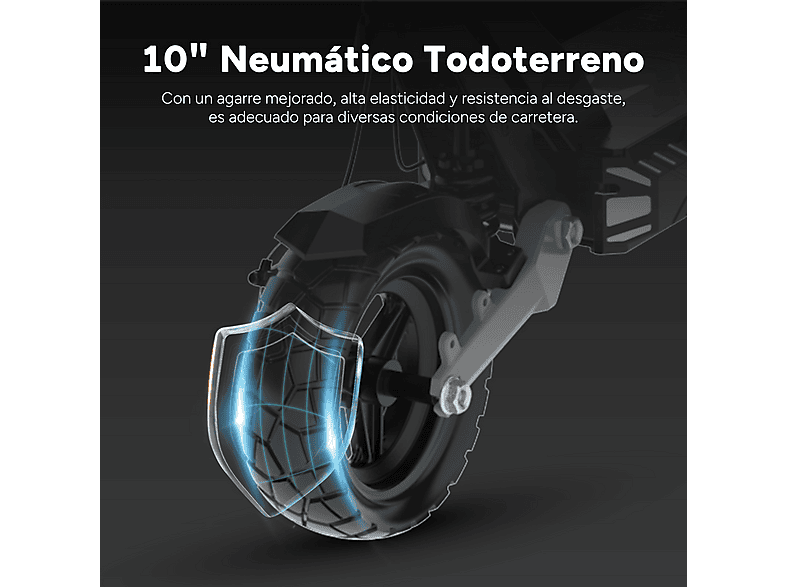 Patinete eléctrico - Hitway H10P, Pot. máx. 1600 W, Carga máx. 120 kg, 28600,00 mAh