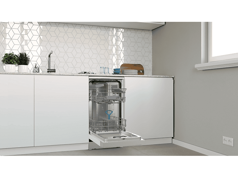 Lavavajillas - Balay 3VN4031IA, 10 servicios, 4 programas, 45 cm, Pausa y carga, Extrasilencio, Aquastop, Acero Antihuellas