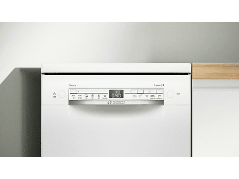 Lavavajillas - Bosch SPS2HKW55E, 10 servicios, 6 programas, 45 cm, Home connect, Smart start, Extra secado, Blanco