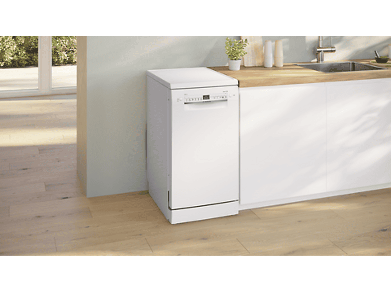 Lavavajillas - Bosch SPS2HKW55E, 10 servicios, 6 programas, 45 cm, Home connect, Smart start, Extra secado, Blanco