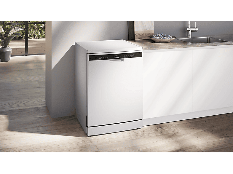Lavavajillas - Siemens SN23HW05ME, 14 servicios, 6 programas, Home connect, VarioSpeed, Aquastop, 60 cm, Blanco