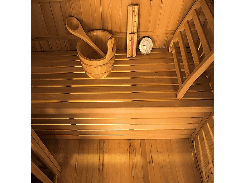 Sauna de interior - Poolstar Sense 3 Plazas Con Cristal Panoramico, Marrón