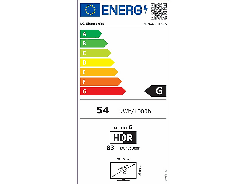 TV NanoCell 43" - LG NanoCell AI NANO81 43NANO81A6A, UHD 4K, Smart TV, DVB-T2 (H.265), Black
