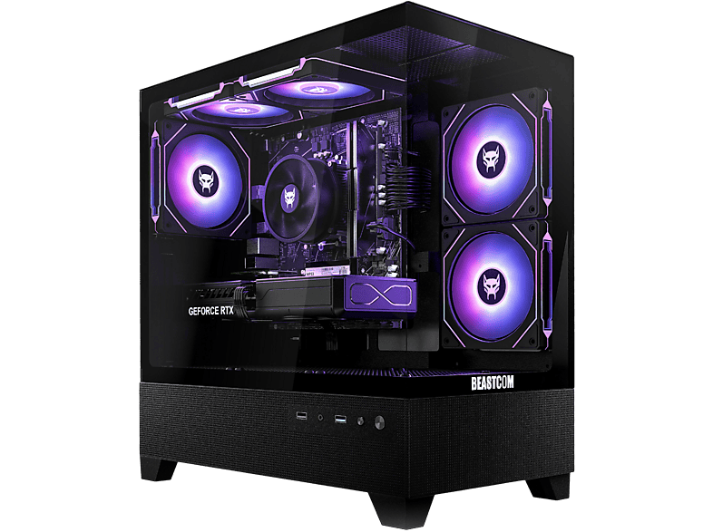 PC Gaming - Beastcom Q5 | Pro Gaming, AMD Ryzen™ 5 4500, 16 GB RAM, 512 GB SSD, GeForce RTX™ 3050, Windows 11 Home, Negro