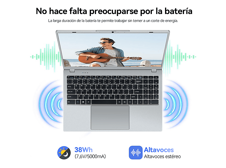 Portátil - Vanwin NCS2154Y, 15,6 " Full-HD, Intel® Pentium® Gold 6500Y(Frecuencia máxima 3,4 GHz), 16 GB RAM, 512 GB SSD, UHD Graphics, Windows 11 Pro