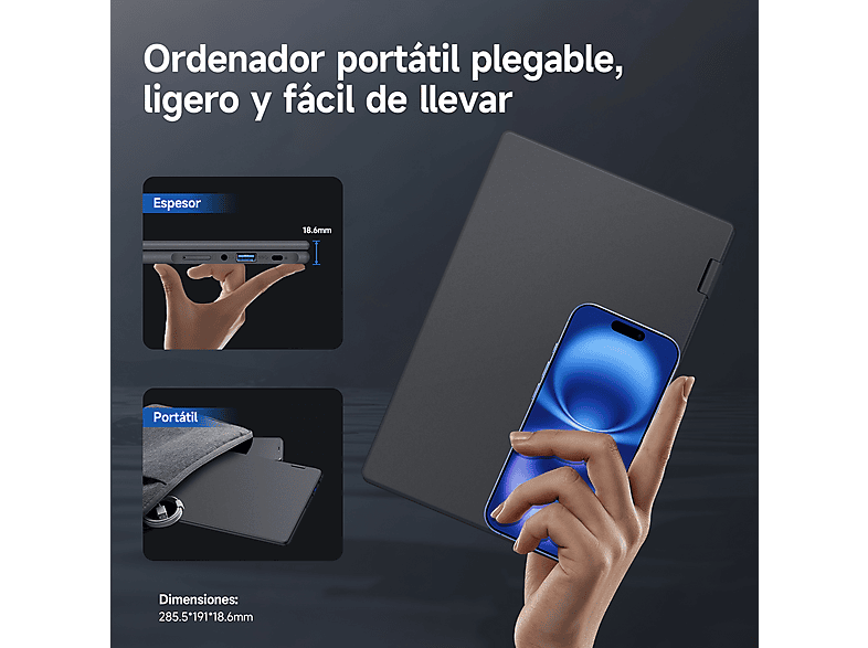 Convertible 2 en 1 - Vanwin R1166500U, 11,6 " HD+, Intel® Pentium® Gold 6500Y(Frecuencia máxima 3,4 GHz), 8 GB RAM, 256 GB, UHD Graphics, gris