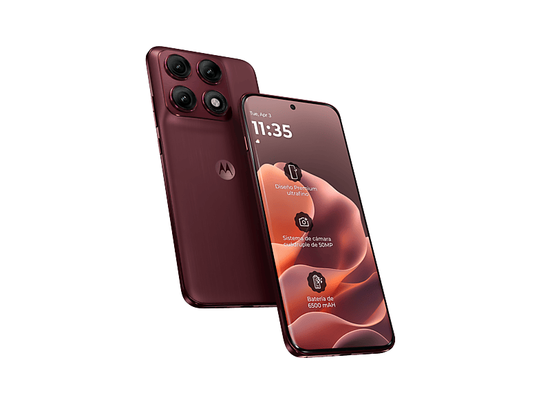Móvil - Motorola edge 70 pro, Zinfandel, 512GB, 12GB RAM, 6.78" Extreme AMOLED, MediaTek Dimensity 8500 Extreme, 6500 mAh