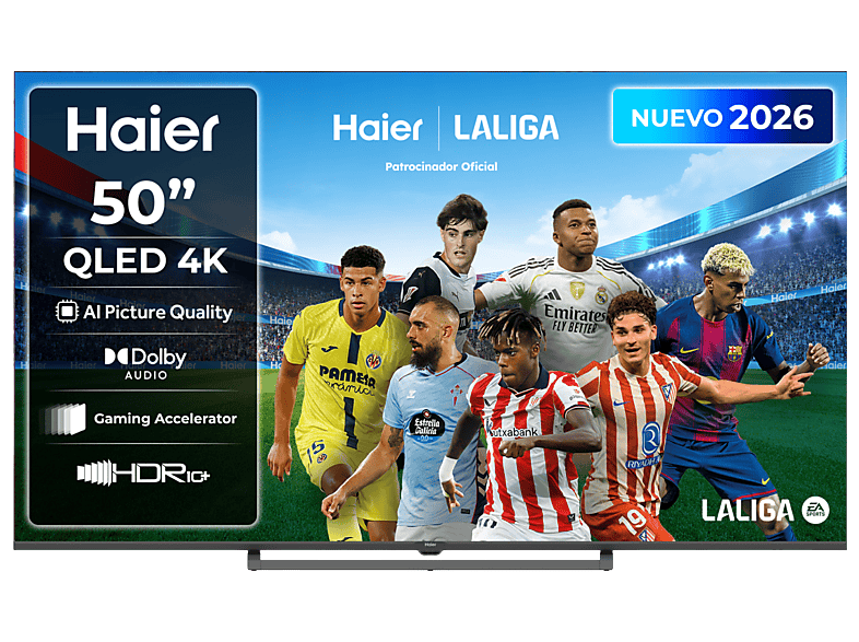 TV QLED 50" - Haier S80G Series H50S80GUX, QLED 4K HDR10, Google TV, AI Picture Quality, Gaming 120Hz, Negro