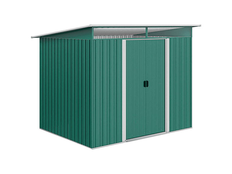 Caseta de Jardín - Outsunny 845-174V01GN, 194 cm x 260 cm x 200 cm, Acero Galvanizado, Verde Oscuro