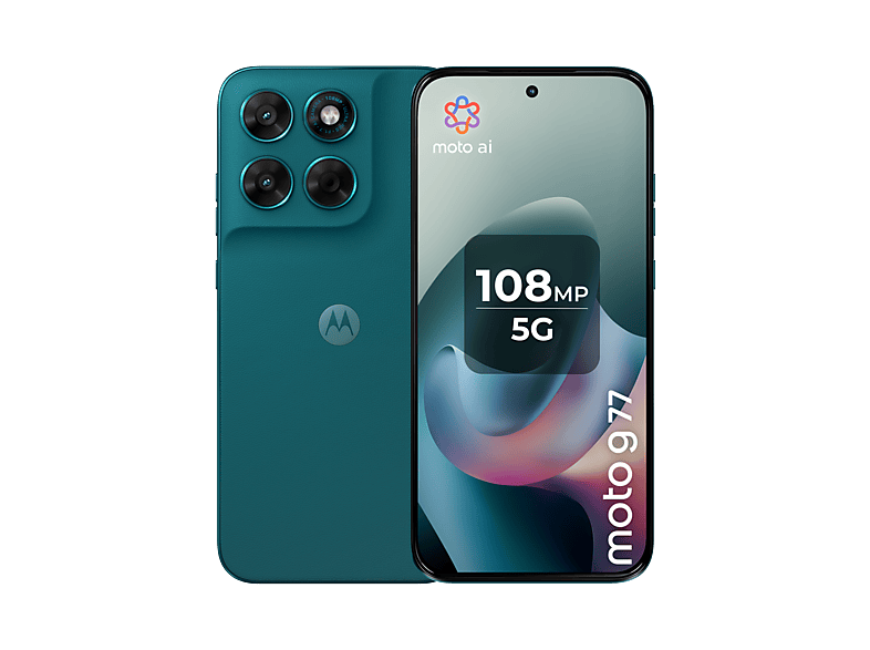 Móvil - Motorola moto g77, Shaded Spruce, 256 GB, 8 GB RAM, 6.78 " Extreme AMOLED, MediaTek Dimensity 6400 (6 nm), 5200 mAh
