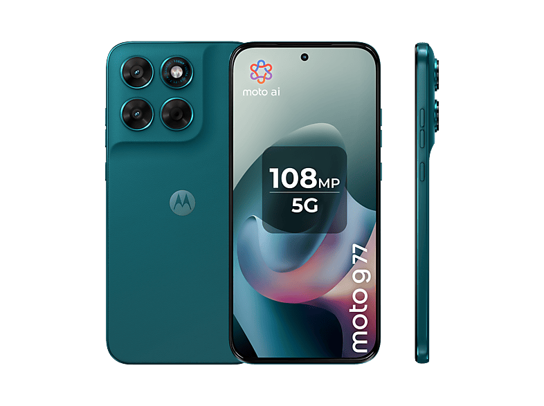 Móvil - Motorola moto g77, Shaded Spruce, 256 GB, 8 GB RAM, 6.78 " Extreme AMOLED, MediaTek Dimensity 6400 (6 nm), 5200 mAh