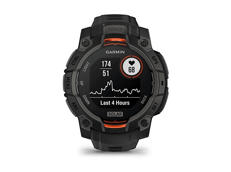 Smartwatch - Garmin Instinct 3 Solar, Fibre Reinforced Plastic (FRP), Negro