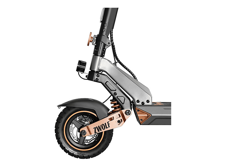 Patinete eléctrico - Zwheel ZWolf Plus, Pot. máx. 2000 W, Carga máx. 120 kg, 70 km autonomía, 20000 mAh, Combinación gris/bronze