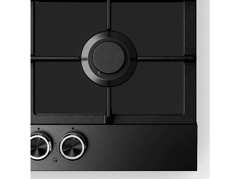 Placa de gas - Klarstein Verosteel, 4 zonas, 58,40 cm, Negro