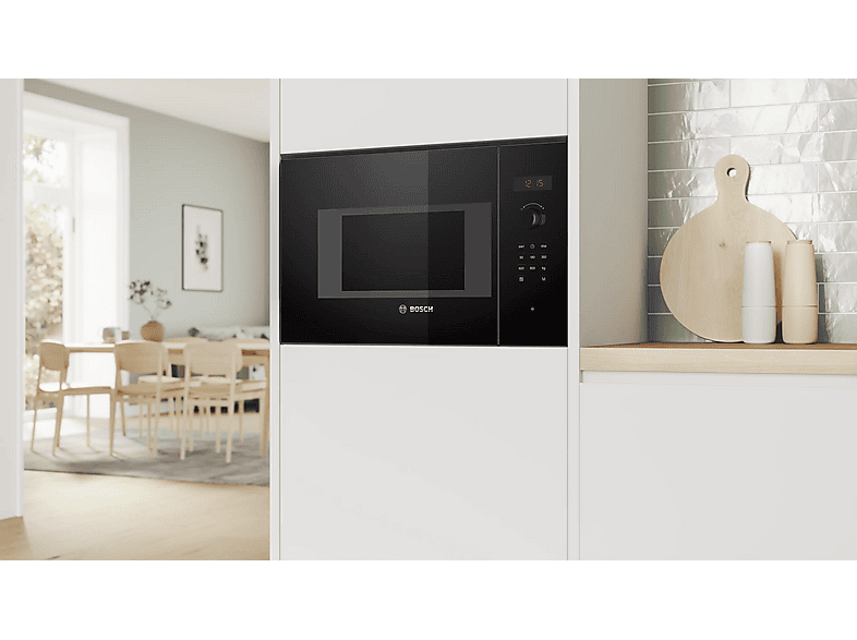 Microondas integrable - Bosch Serie 4 BFL523MB1F, 800 W, 5 potencia, 20 l, Negro