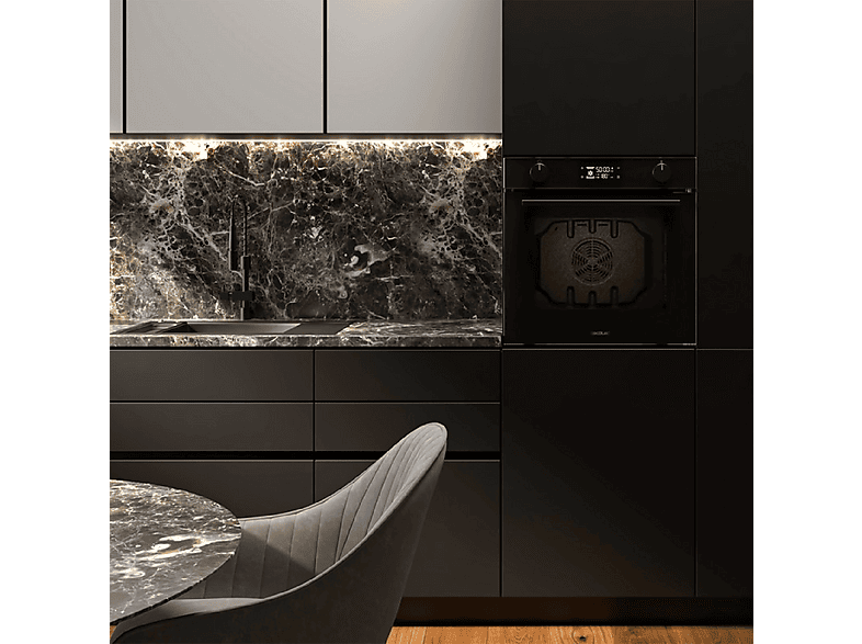 Horno pirolítico - Cecotec Bolero Hexa P526000, Libre instalación, 73 l, 59,5 cm, Negro