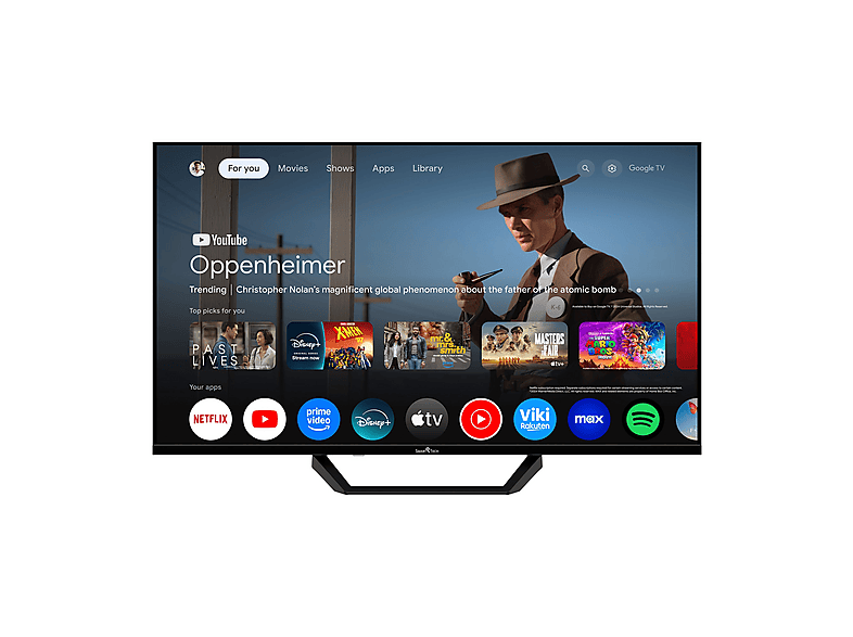 TV QLED 40" - Smart Tech 40QG01V2 40" QLED FHD 4K Smart TV Google TV, QLED 4K, Arm Cortex-A55*4 TEE 1.45GHz, DVB-T2 (H.265), Negro