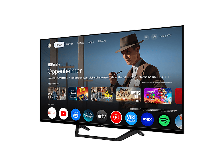 TV QLED 40" - Smart Tech 40QG01V2 40" QLED FHD 4K Smart TV Google TV, QLED 4K, Arm Cortex-A55*4 TEE 1.45GHz, DVB-T2 (H.265), Negro