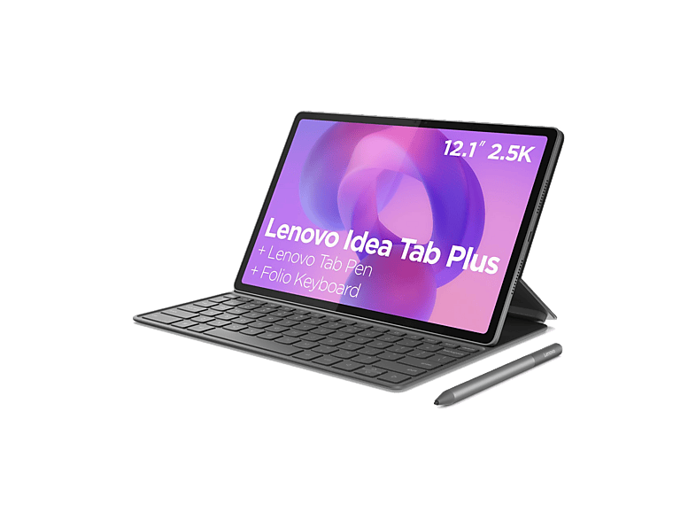 Tablet - Lenovo Idea Tab Plus, Wi-fi, 12.1 " WQXGA, 8GB RAM, 256GB, Incluye teclado y lápiz, No incluye cargador, Gris