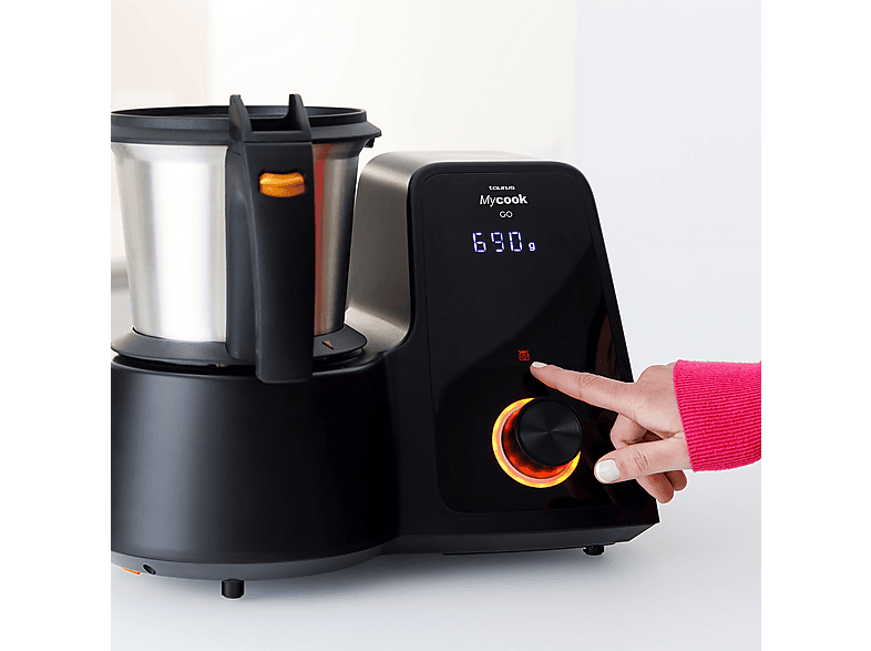 Robot de cocina - Taurus MYCOOK GO, 1600 W, 4,5 l, Negro