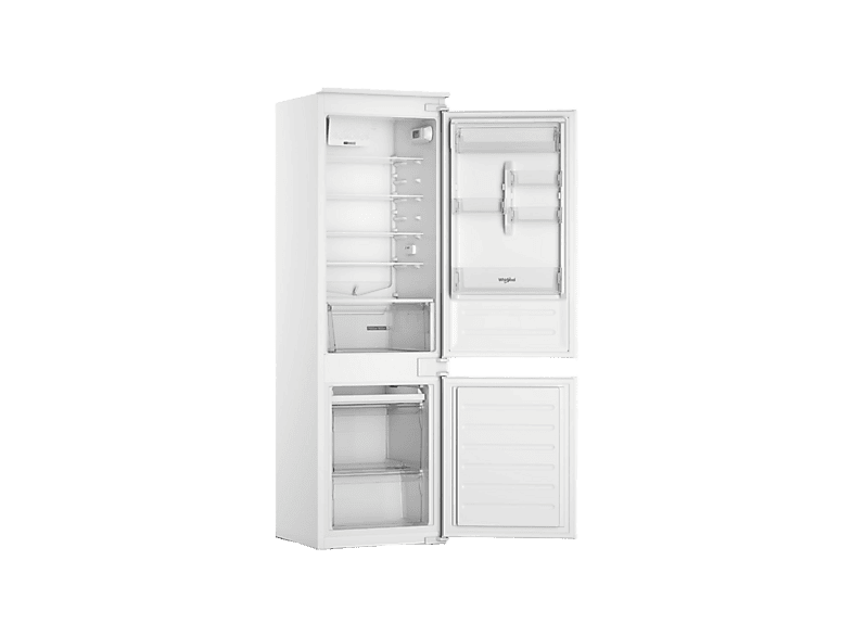 Frigorífico combi integrable - Whirlpool WHC18D031A1, Less Frost, 177 cm, 268 l, Fresh Box+, Tecnología 6th sense, Blanco
