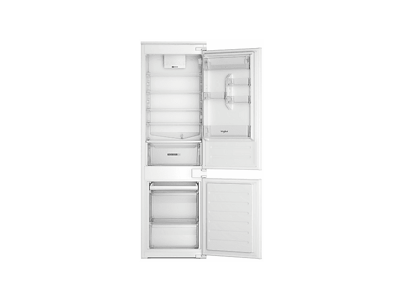 Frigorífico combi integrable - Whirlpool WHC18D031A1, Less Frost, 177 cm, 268 l, Fresh Box+, Tecnología 6th sense, Blanco