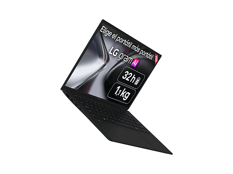 Portátil - LG Gram 14Z95U-G.AU85BN Copilot+ PC, 14" WUXGA, AMD Ryzen™ AI 7 450 50 TOPS, 32GB RAM, 512 GB SSD, Windows 11 Home, Sin cargador