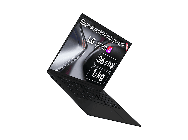 Portátil - LG Gram 14Z90U-G.AU88BN Copilot+ PC, 14" WUXGA, Intel® Core™ Ultra 7 355 49 TOPS, 32 GB RAM, 1 TB SSD, Windows 11 Home, Sin cargador