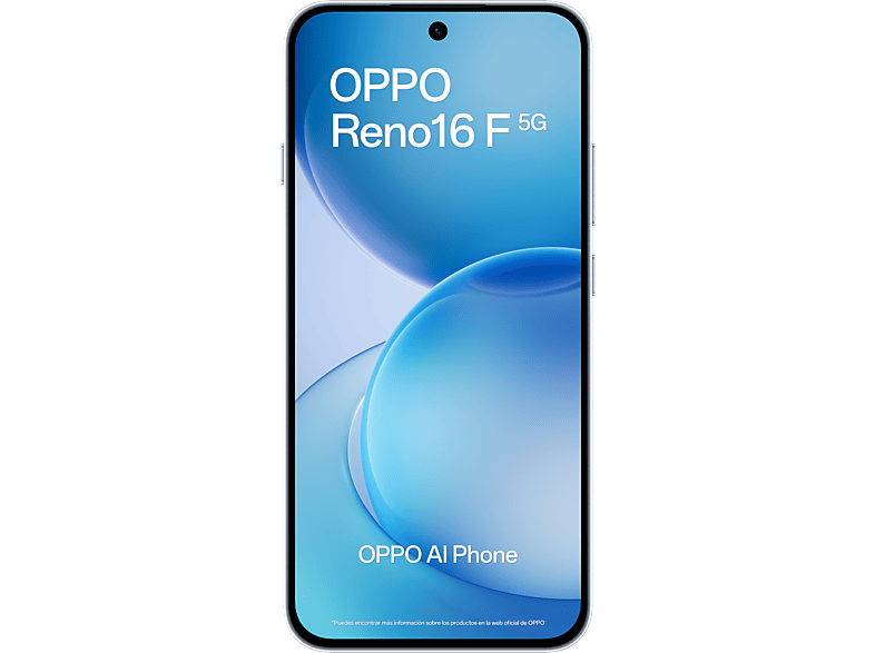 Móvil - Oppo Bundle Reno16 F, Blanco, 256 GB, 8 GB RAM, 6.57" AMOLED, Mediatek Dimensity 7300, 6500 mAh, Incluye Funda y Cargador