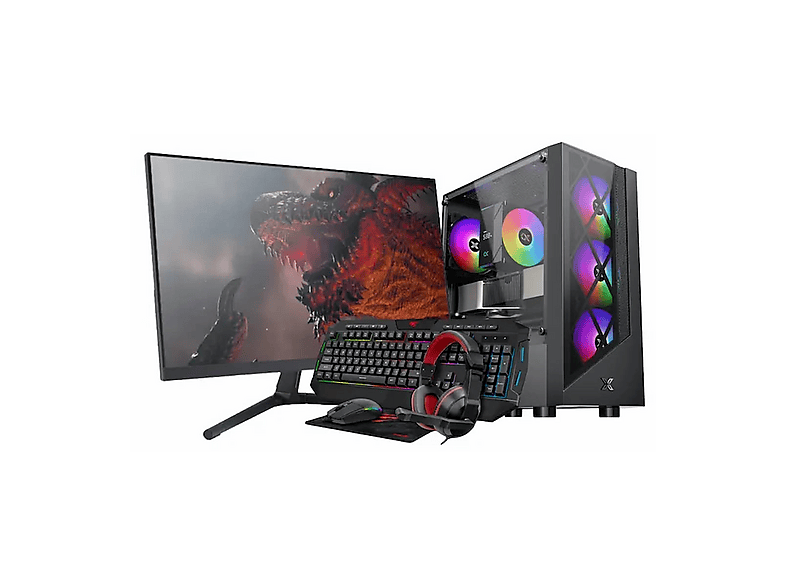 Pack PC Gaming - Gosu PC RONIN A32G, AMD Ryzen 3 3200G, 16 GB RAM, 500 GB SSD, Radeon™ RX Vega 8, Windows 11 Pro, Monitor 24 " Full-HD, Black