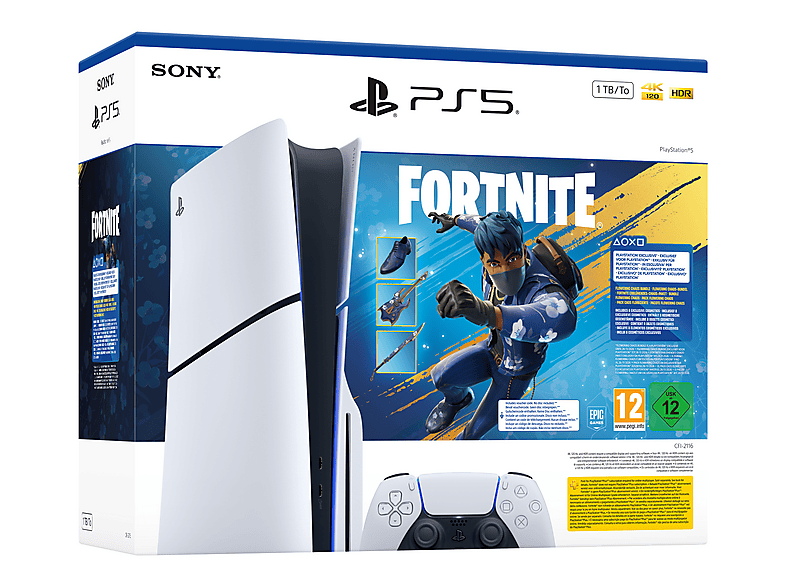 Consola PS5 - Sony Slim 1TB Edición Disco - Fortnite Flowering Chaos, White