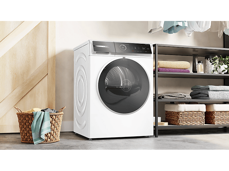 Secadora bomba de calor - Bosch WRB247D0ES, Bomba de calor, 9,0 kg, 17 programas, Blanco