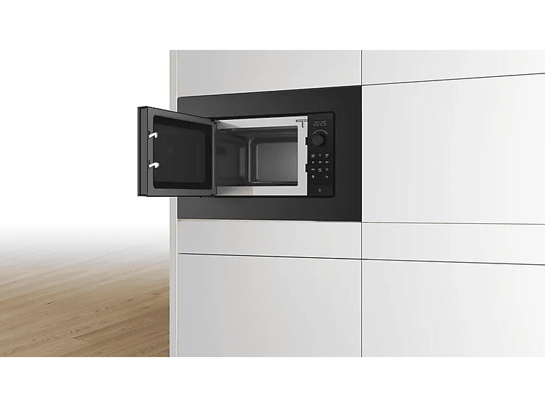 Microondas integrable - Bosch BFL623MB4, 800 W, 5 potencia, 20 l, Negro