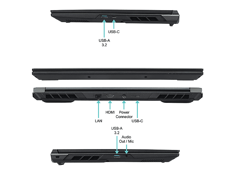Portátil Gaming - Ankermann-PC Ankermann Orbit Pro, 16,0 ", Intel Core i9-13900HX, 32 GB RAM, 1 TB SSD, GeForce RTX™ 5070, Windows 11 Pro, negro