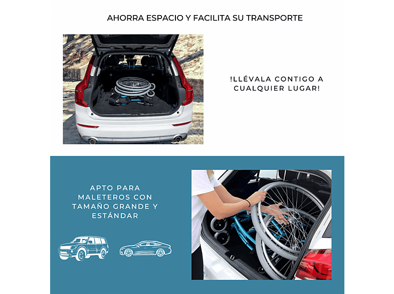 Silla de ruedas - Mobiclinic Venecia, Turquesa